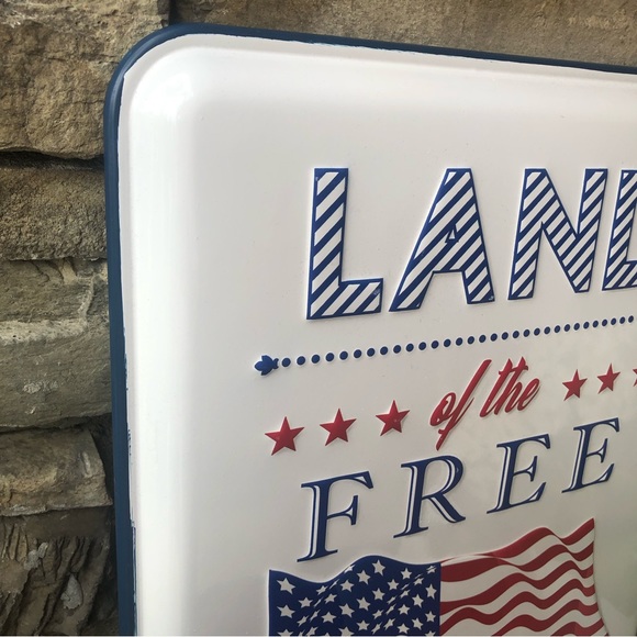 New! Large Galvanized “Land of the Free…” Metal Sign - Picture 3 of 6